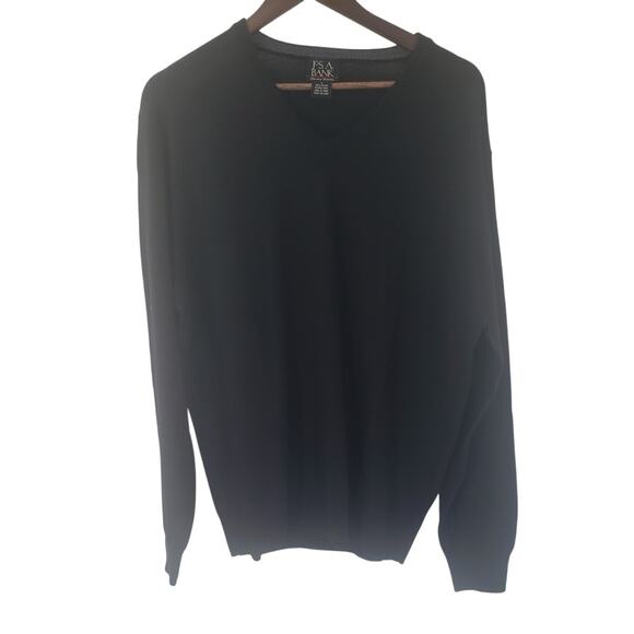 JOS A BANK Black Italian Merino Wool Sweater - Women's Large - Picture 1 of 4